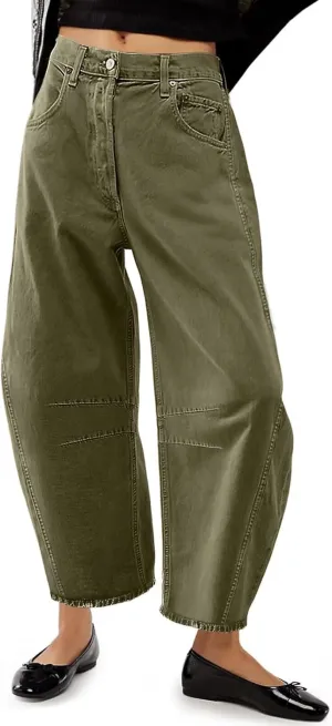 Allimy Womens Jeans Mid Rise Barrel Leg Vintage Jeans for Women Trendy 2025 Denim Pants Non Stretch