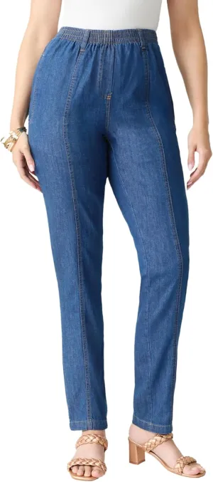 Roaman's Women's Plus Size Complete Cotton Seamed Jean