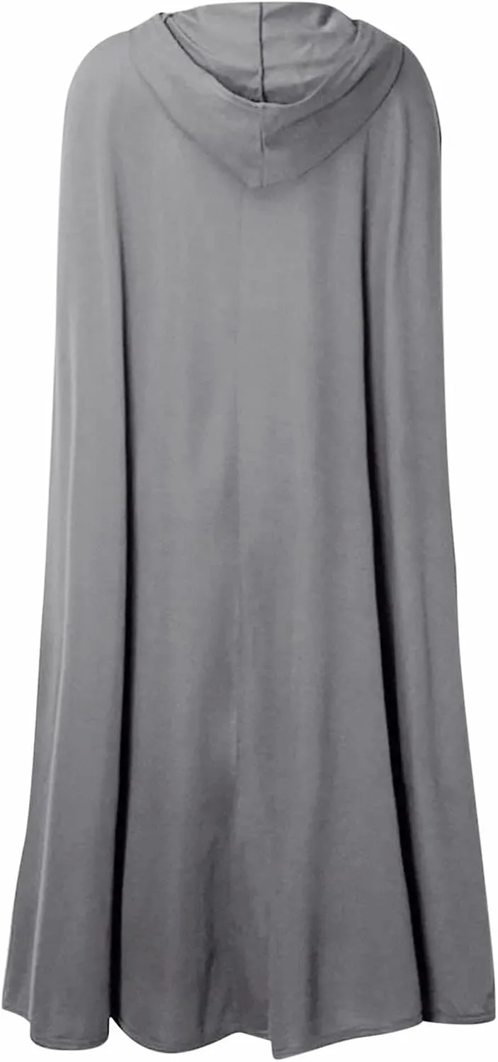 tuduoms Women's Winter Hooded Cape Trench Coat Wool Blend Long Cape Poncho Renaissance Witch Cosplay Cape Halloween Costumes